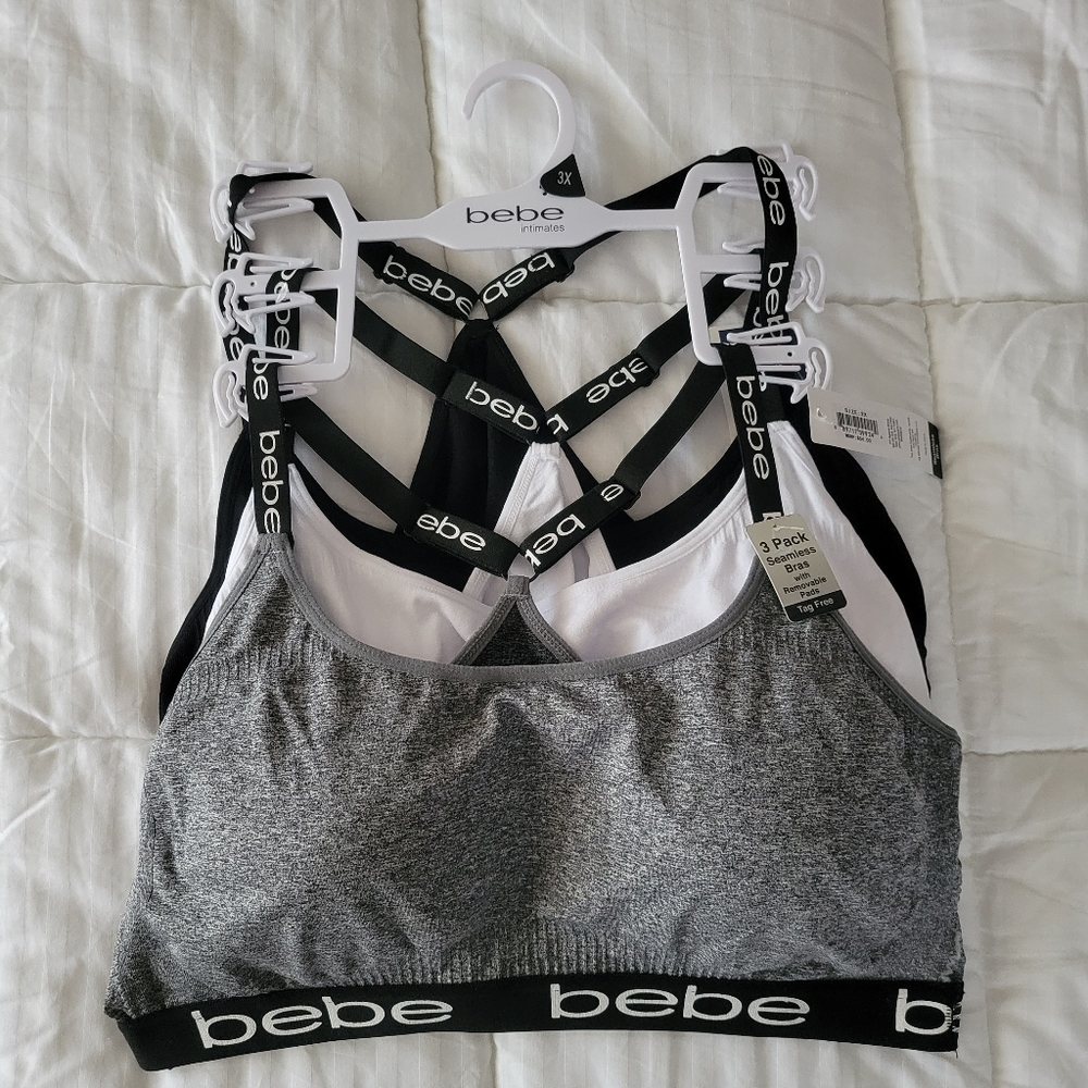 BEBE BRAND NEW 3-PACK SEAMLESS BRAS SIZE 3X